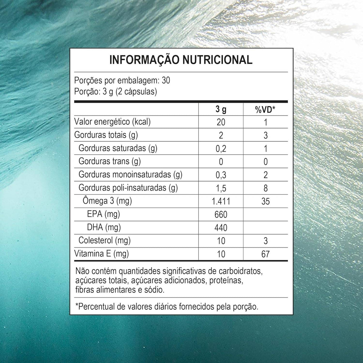 Ômega 3 EPA DHA 60 Cápsulas Pura Vida