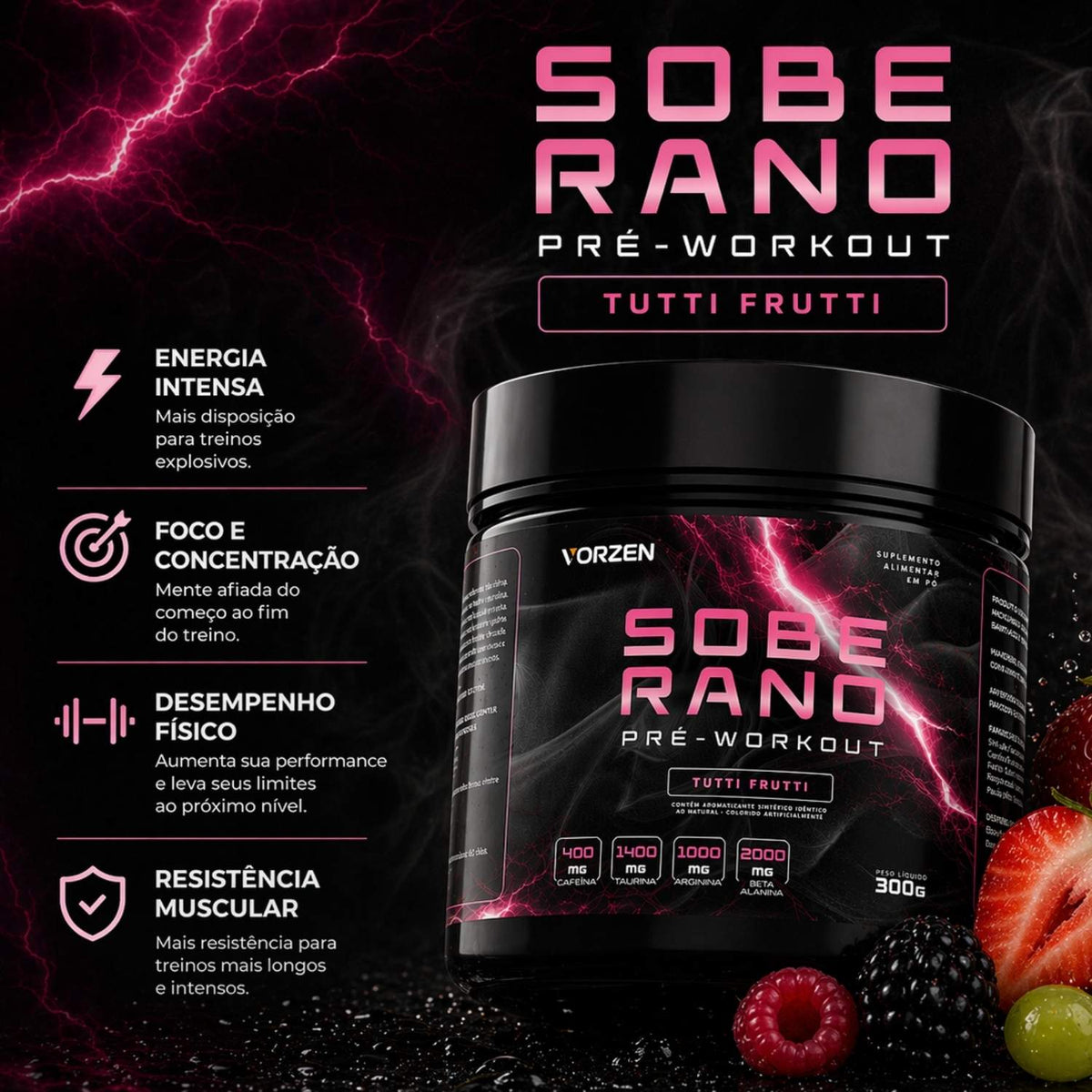 Pré Treino Soberano 300g Vorzen