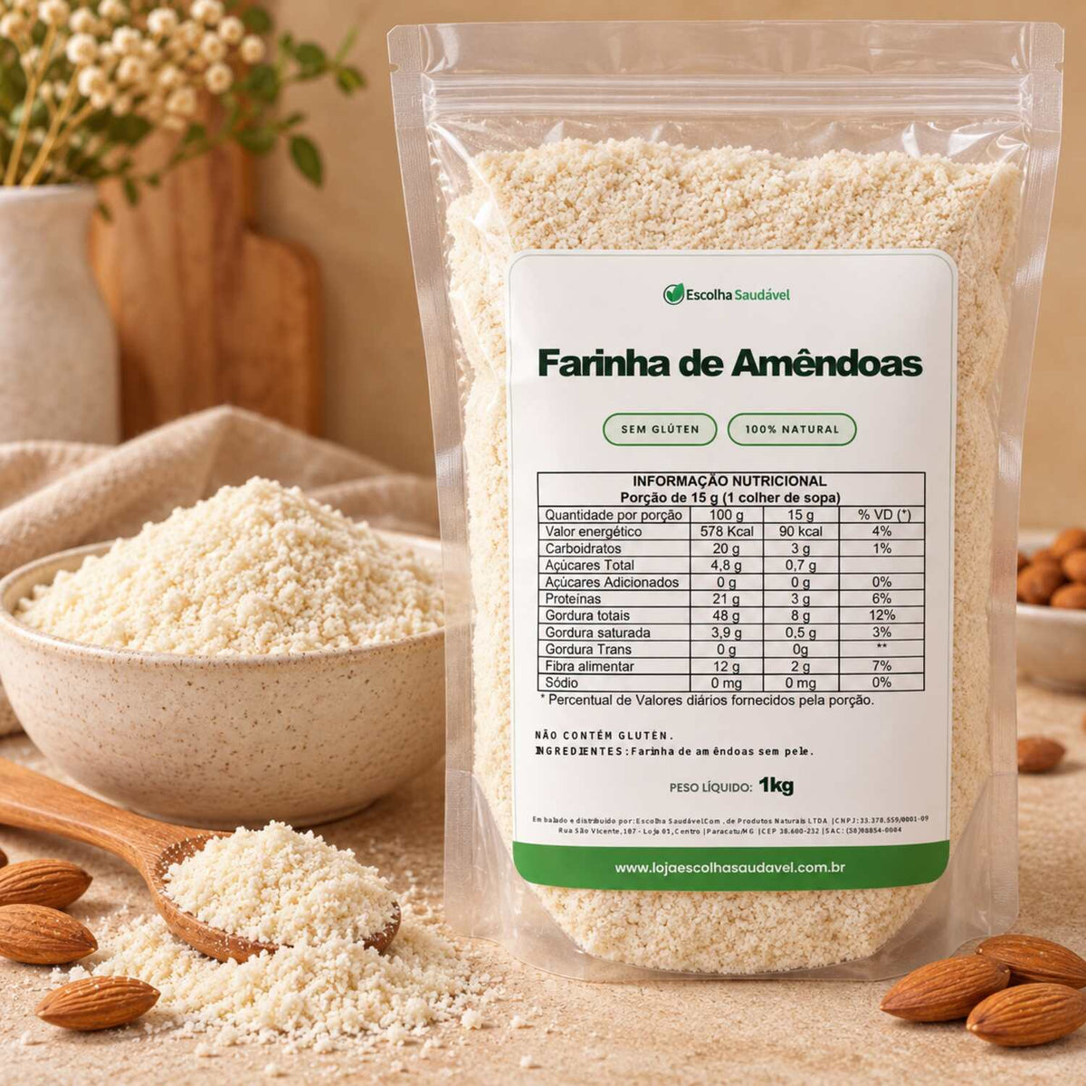 Farinha de Amêndoas 100% Pura
