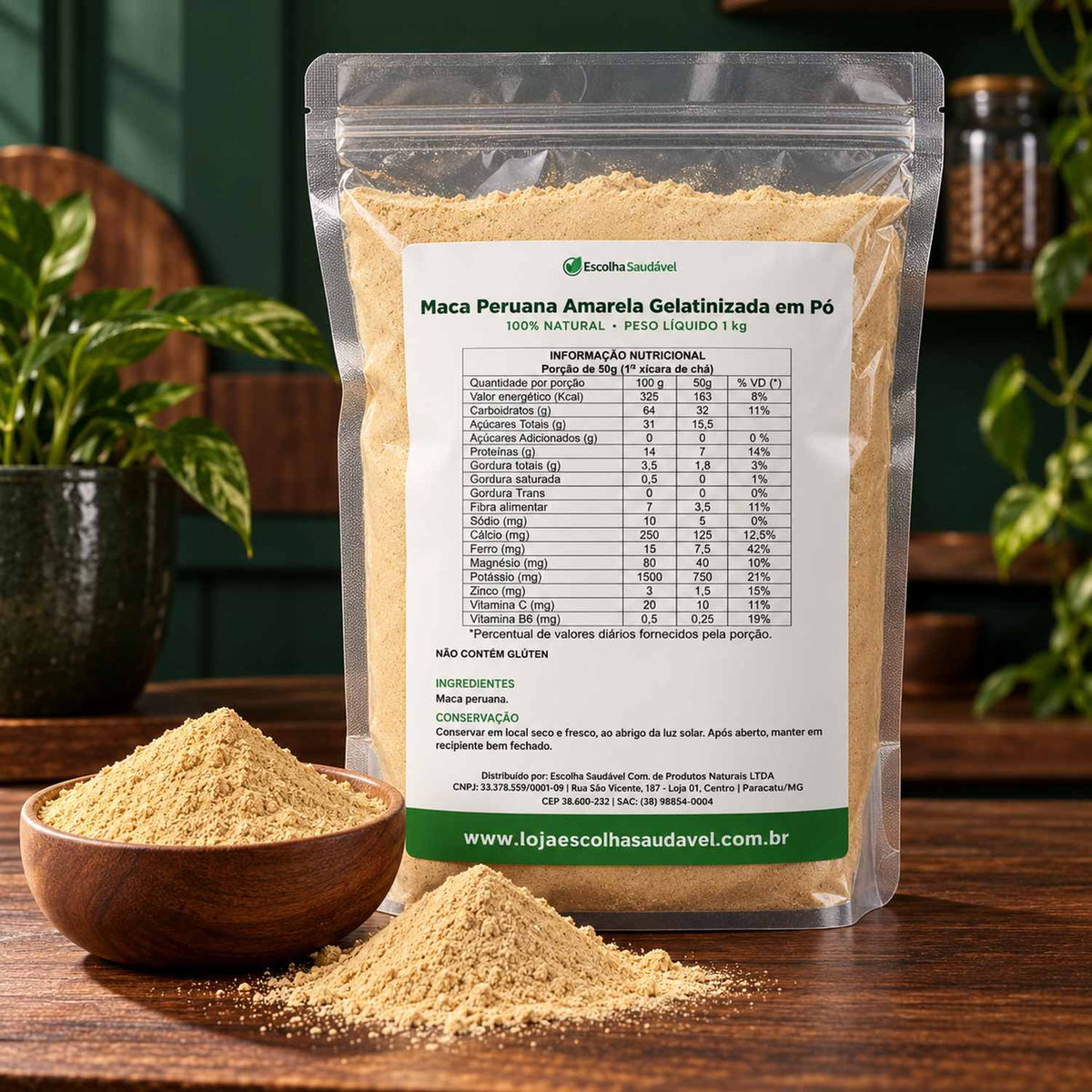 Maca Peruana Amarela Gelatinizada em Pó