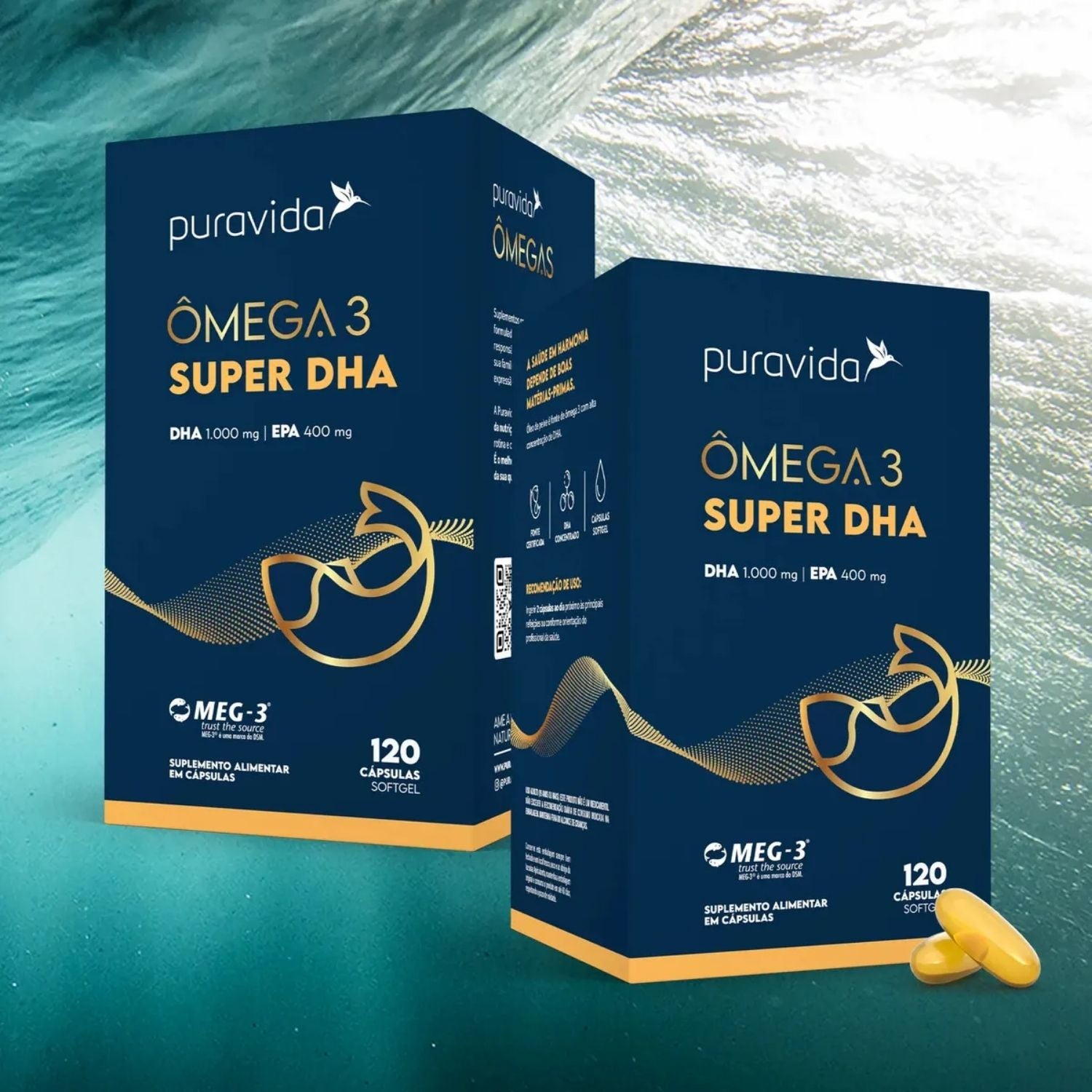 Ômega 3 Super DHA 120 Cápsulas Pura Vida