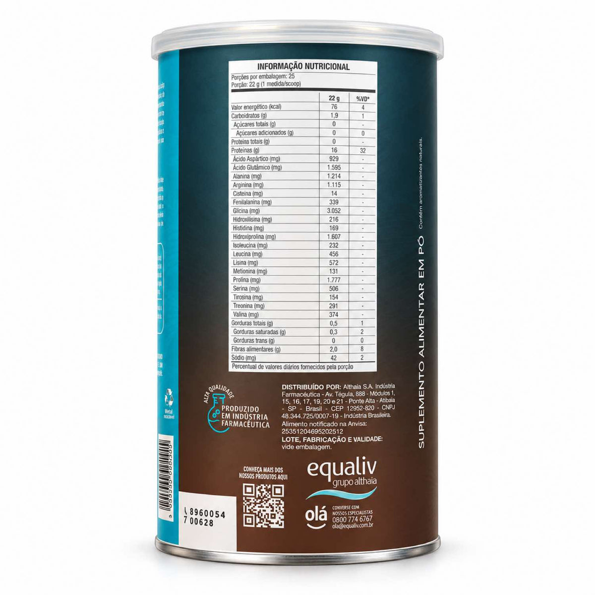 Body Strong Protein Peptistrong + Body Balance Cacau 550g Equaliv