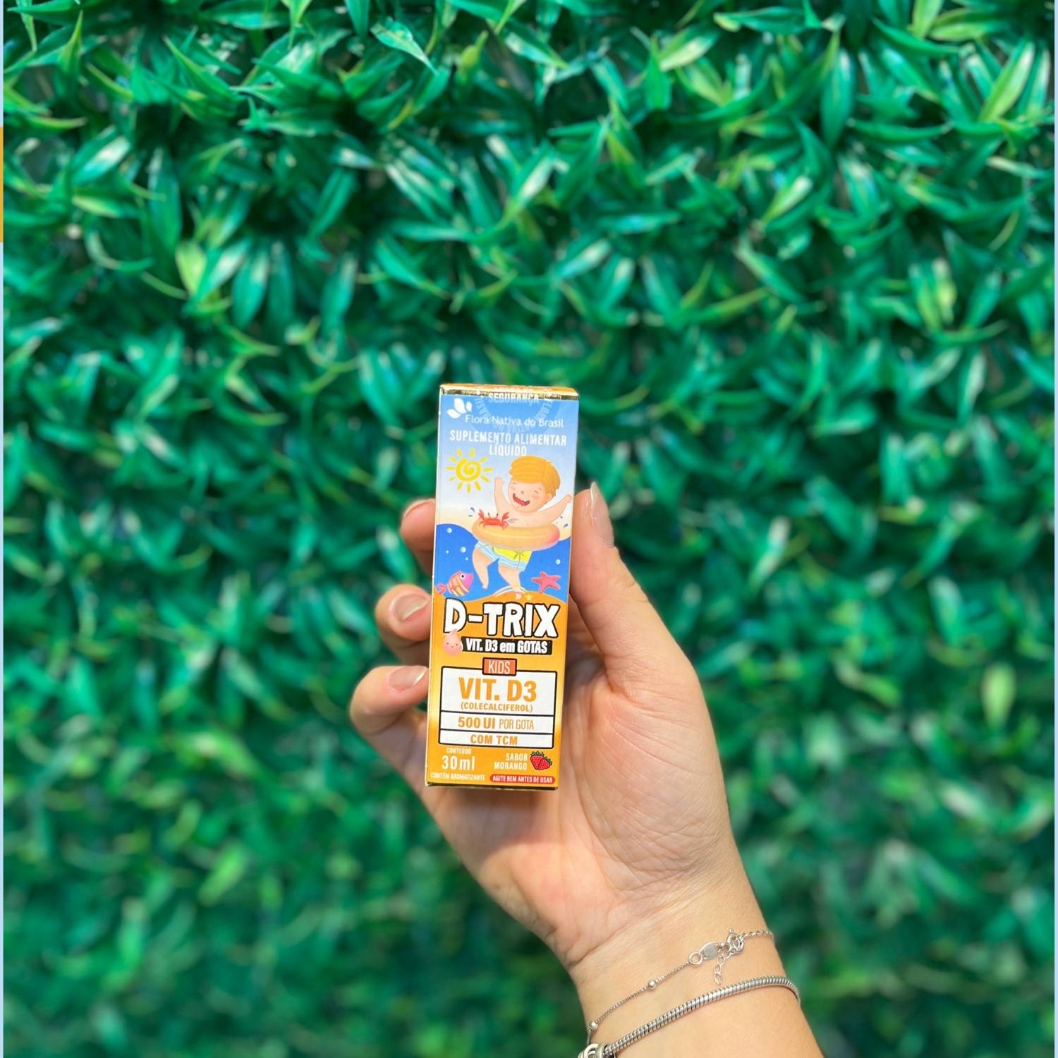 Vitamina D Infantil D-Trix Sabor Morango 30mL Flora Nativa