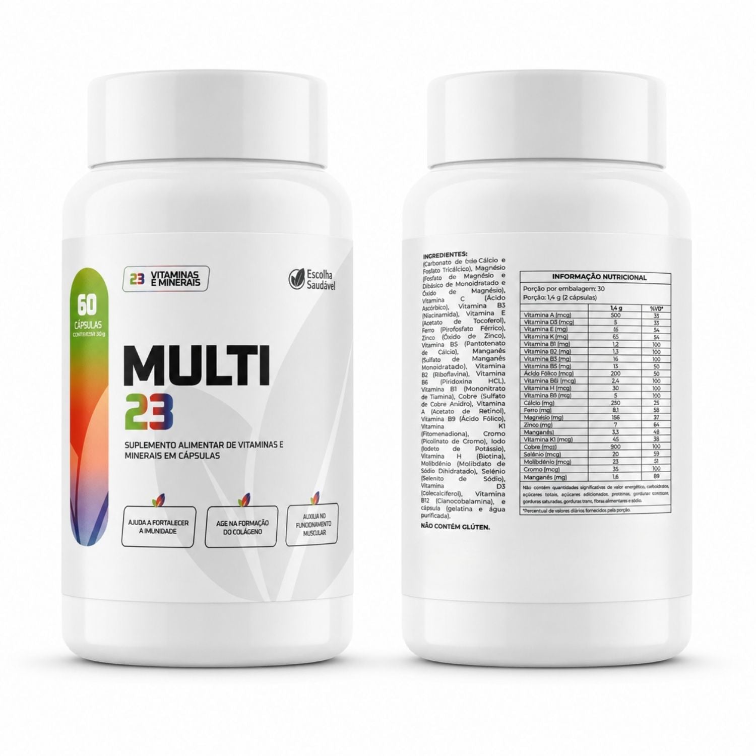 Multivitamínico Multi-23 60 Cápsulas Escolha Saudável