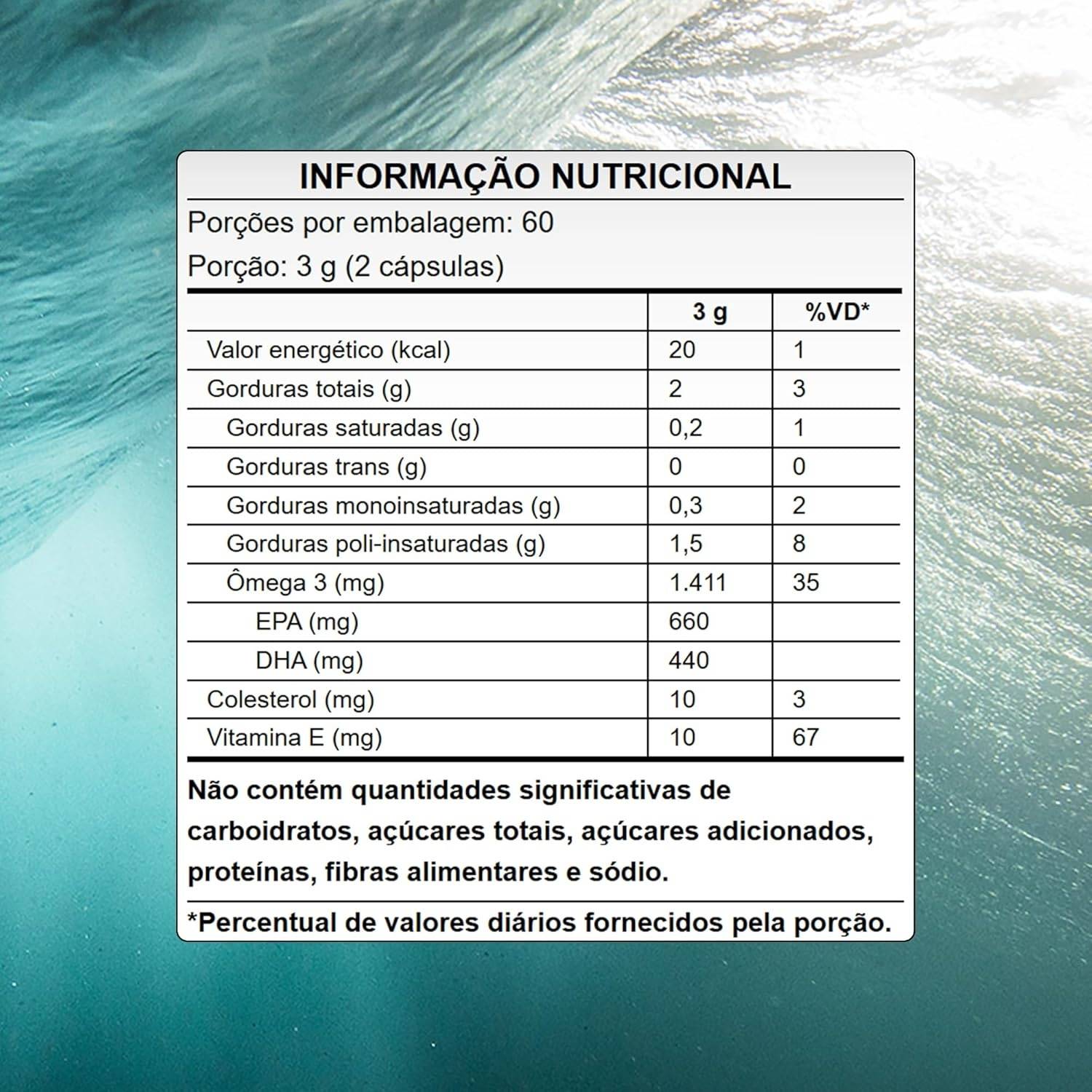 Ômega 3 EPA DHA 120 Cápsulas Pura Vida