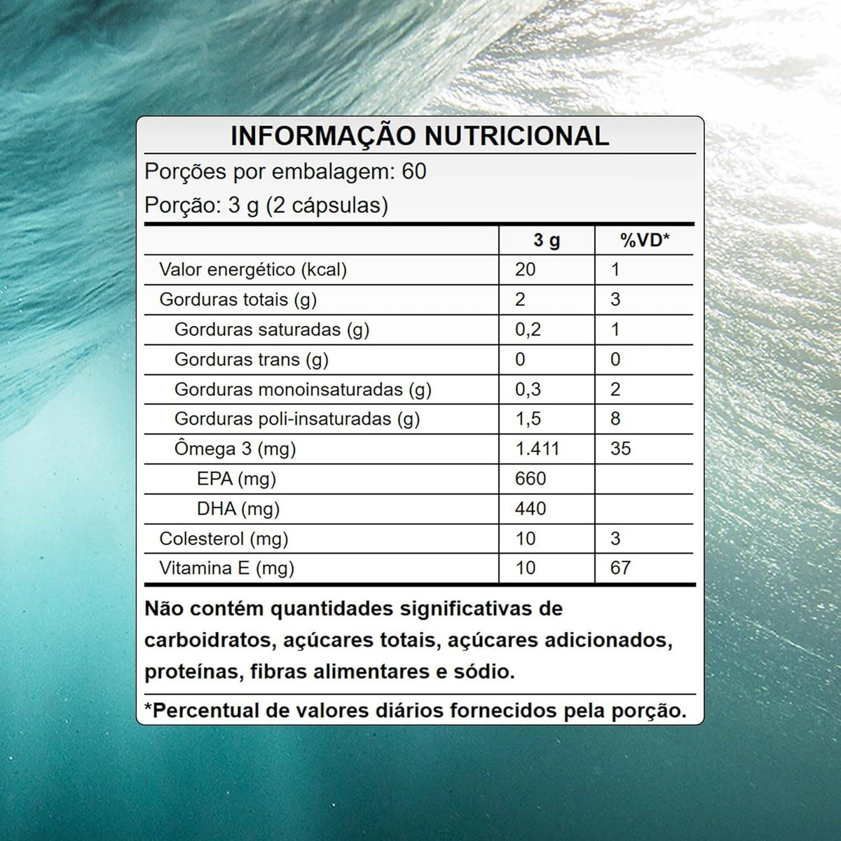 Ômega 3 EPA DHA 120 Cápsulas Pura Vida