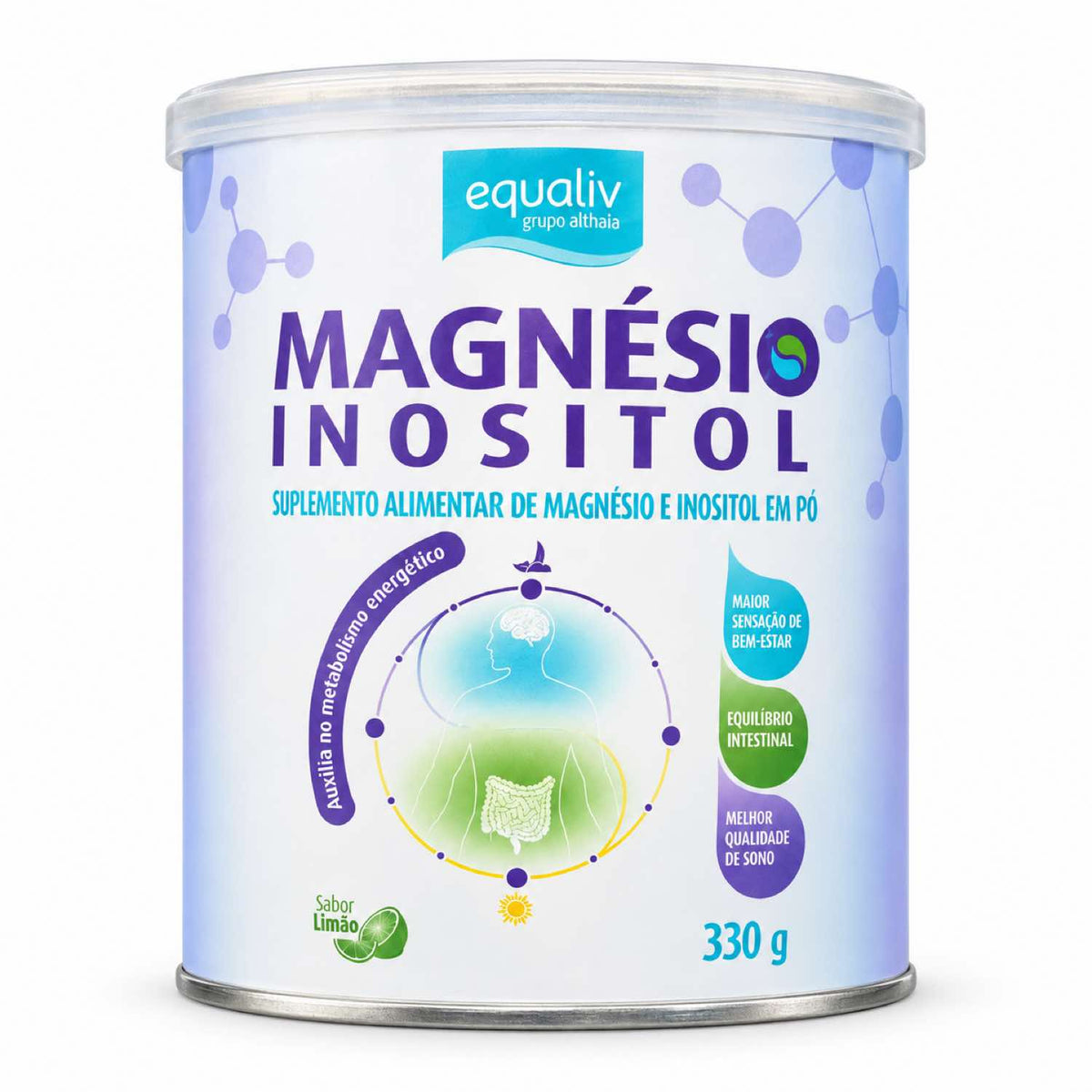 Magnésio Inositol Sabor Limão 330g Equaliv