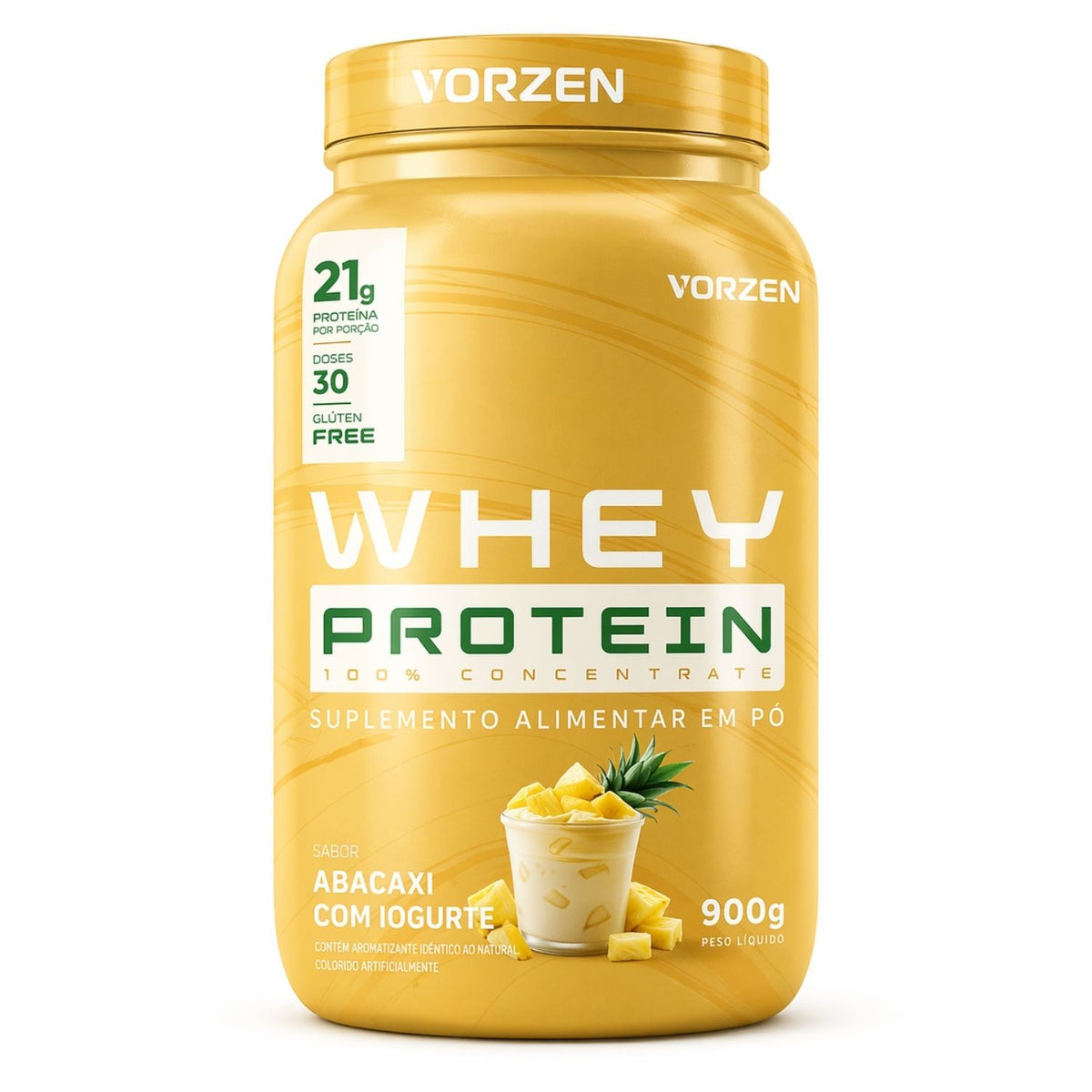 100% Whey Protein Concentrado Pote 900g Vorzen
