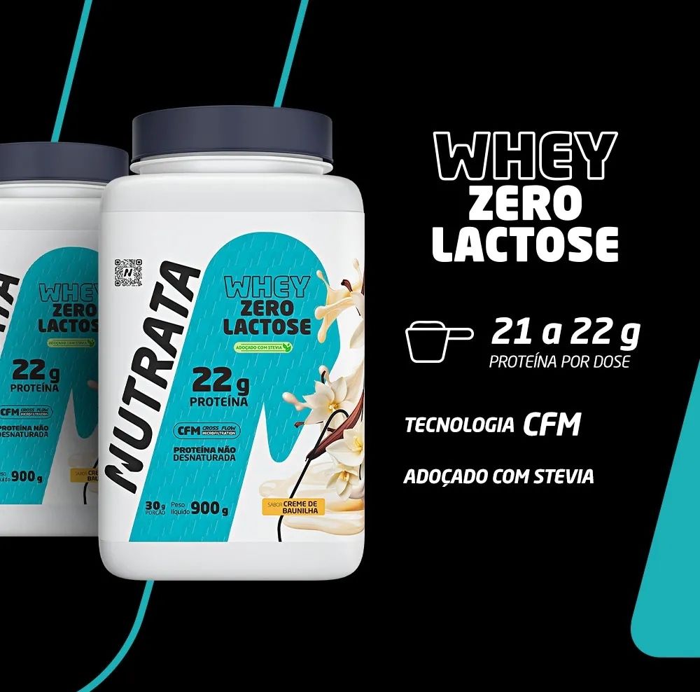 Whey Protein Concentrado Zero Lactose Pote 900g Nutrata