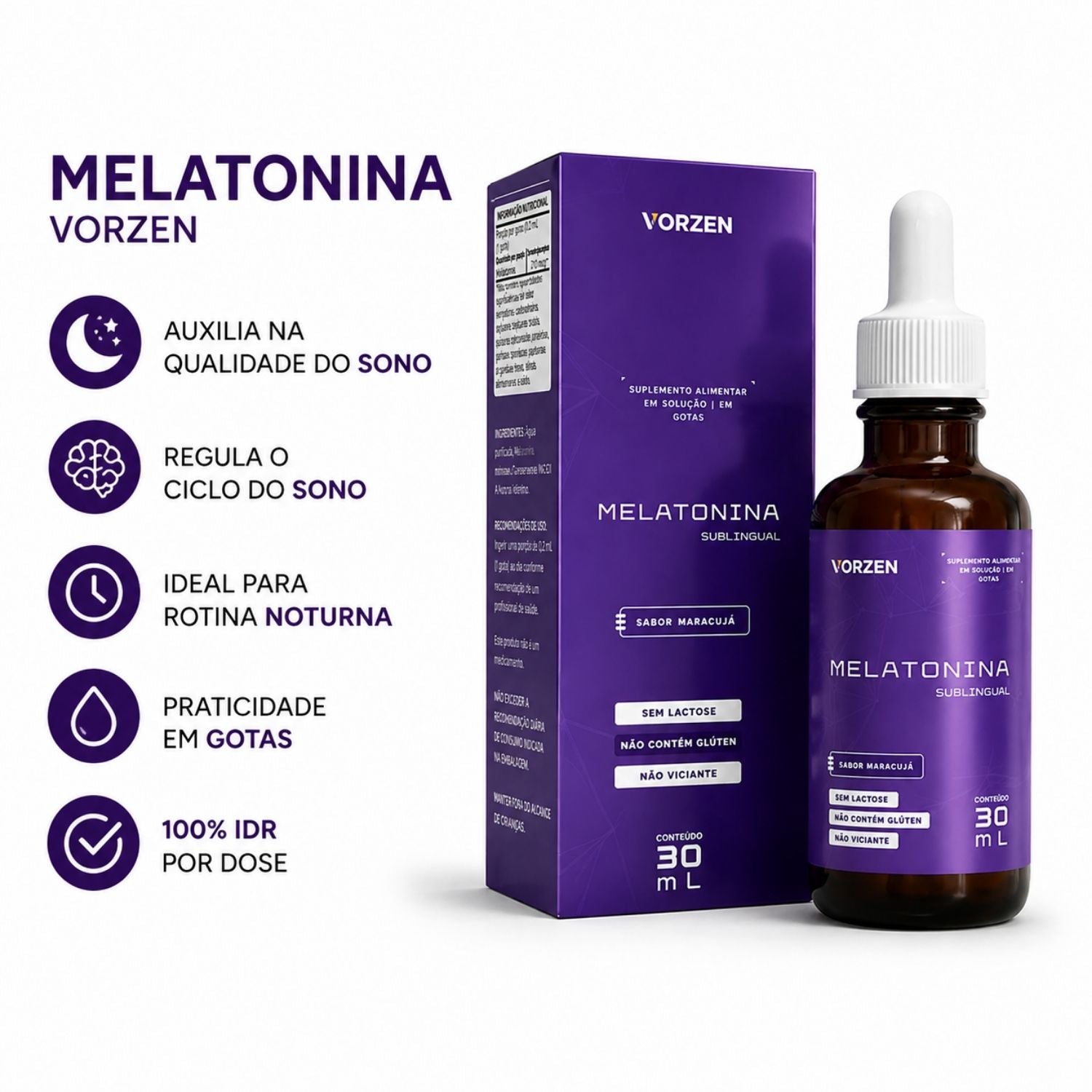 Melatonina Maracujá 30ml Vorzen