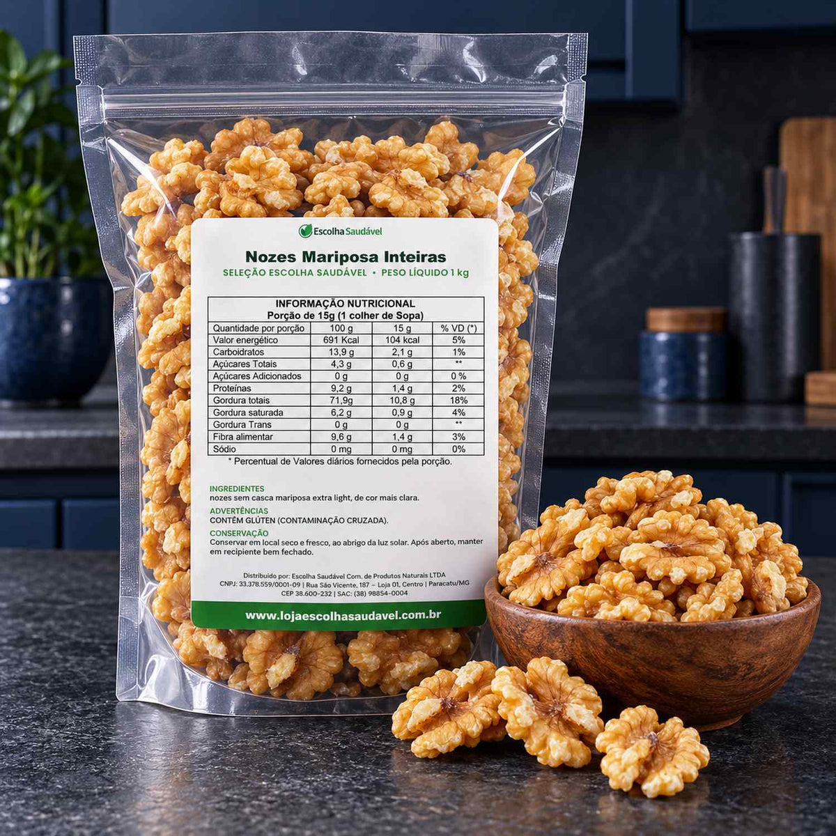 Nozes Mariposa Inteiras
