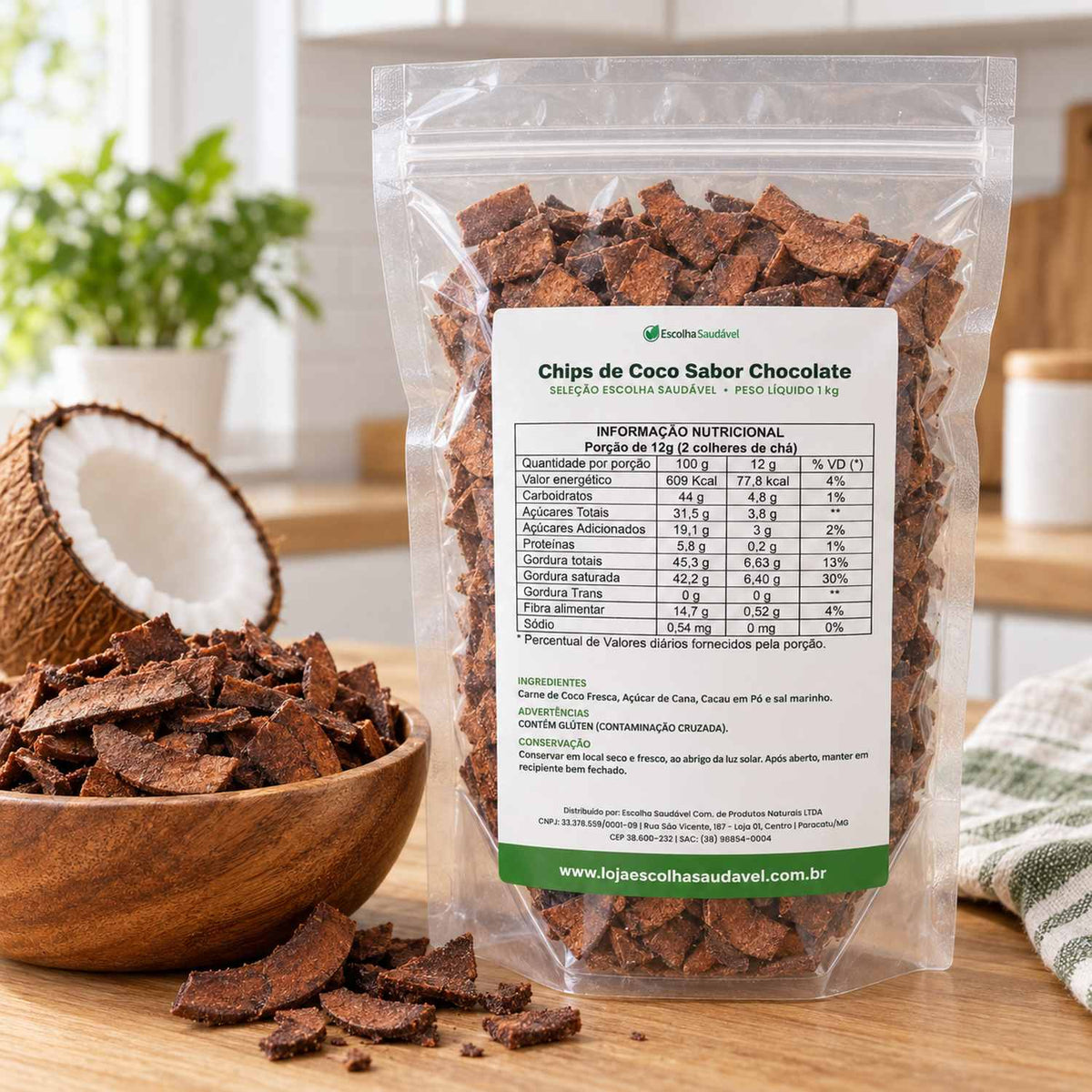 Chips de Coco Sabor Chocolate