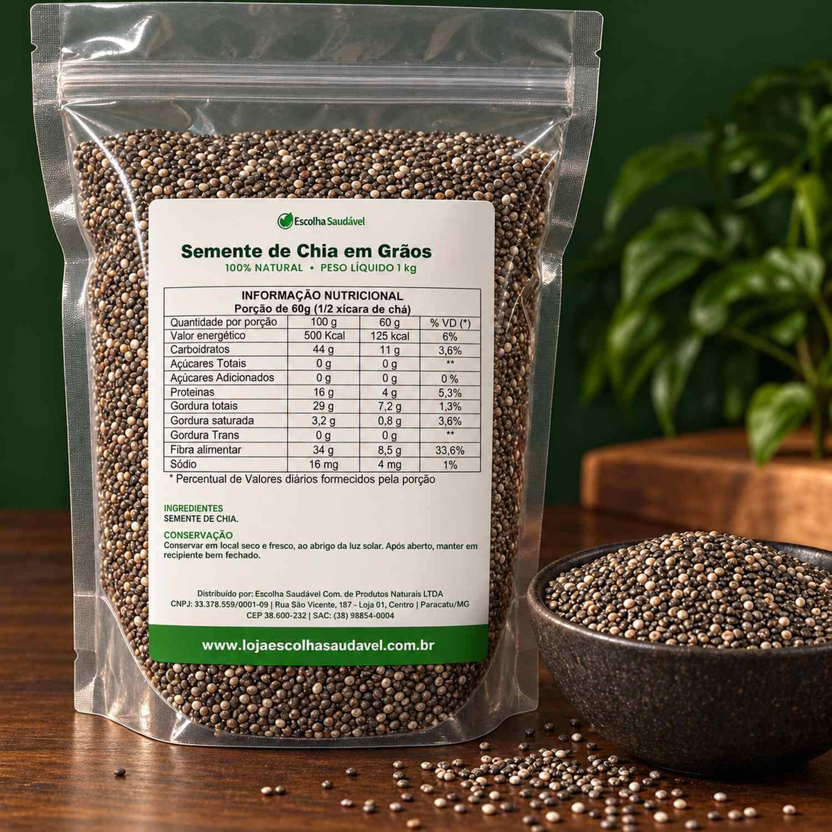 Semente de Chia em Grãos
