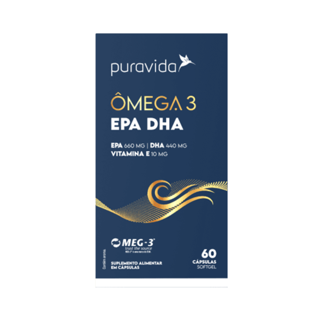 Ômega 3 EPA DHA 60 Cápsulas Pura Vida