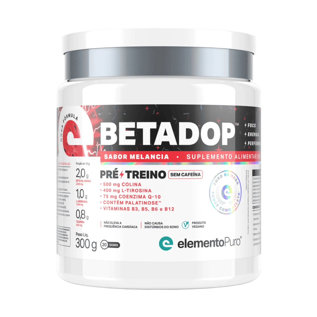Pré Treino Betadop (Sem Cafeína) 300g Elemento Puro