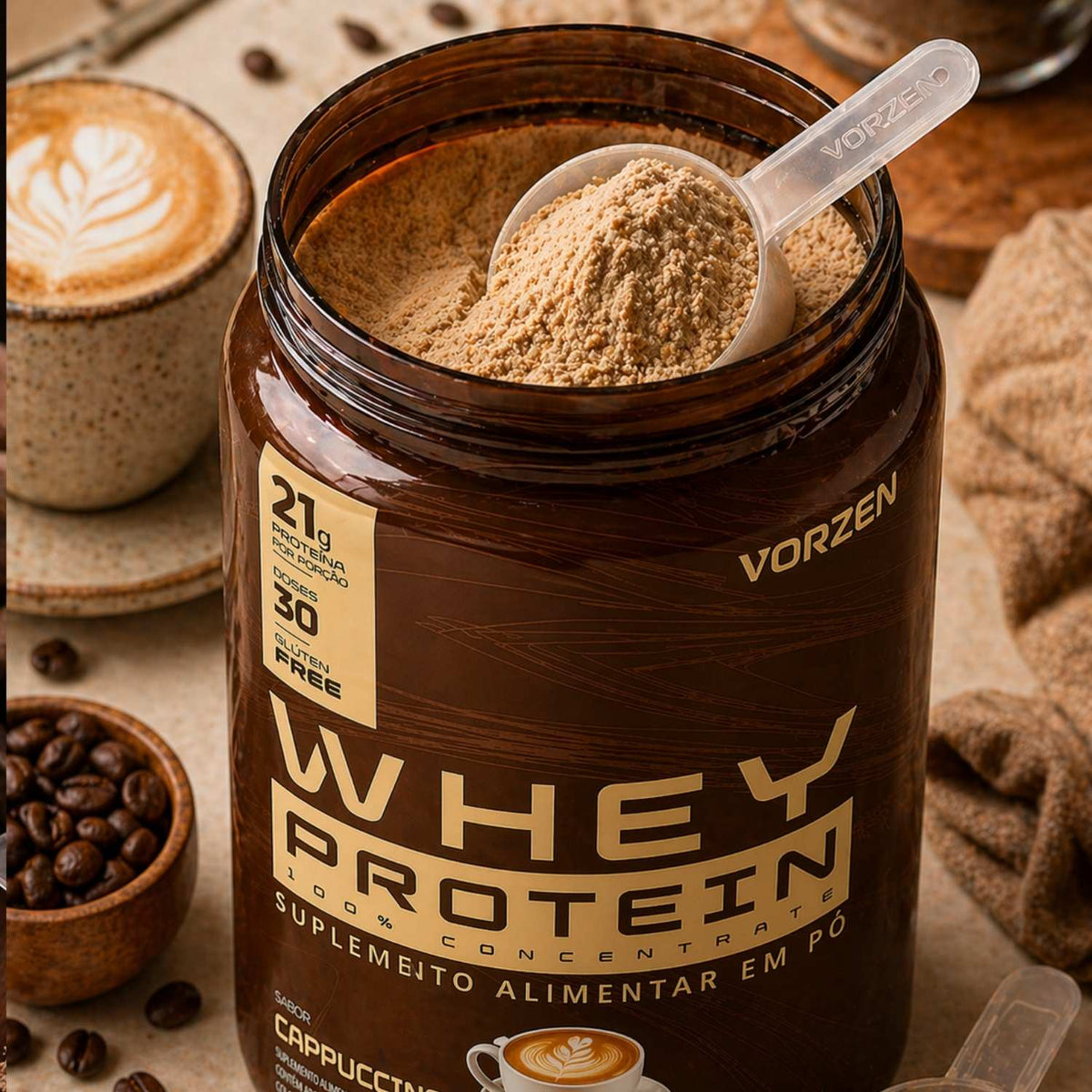 100% Whey Protein Concentrado Pote 900g Vorzen