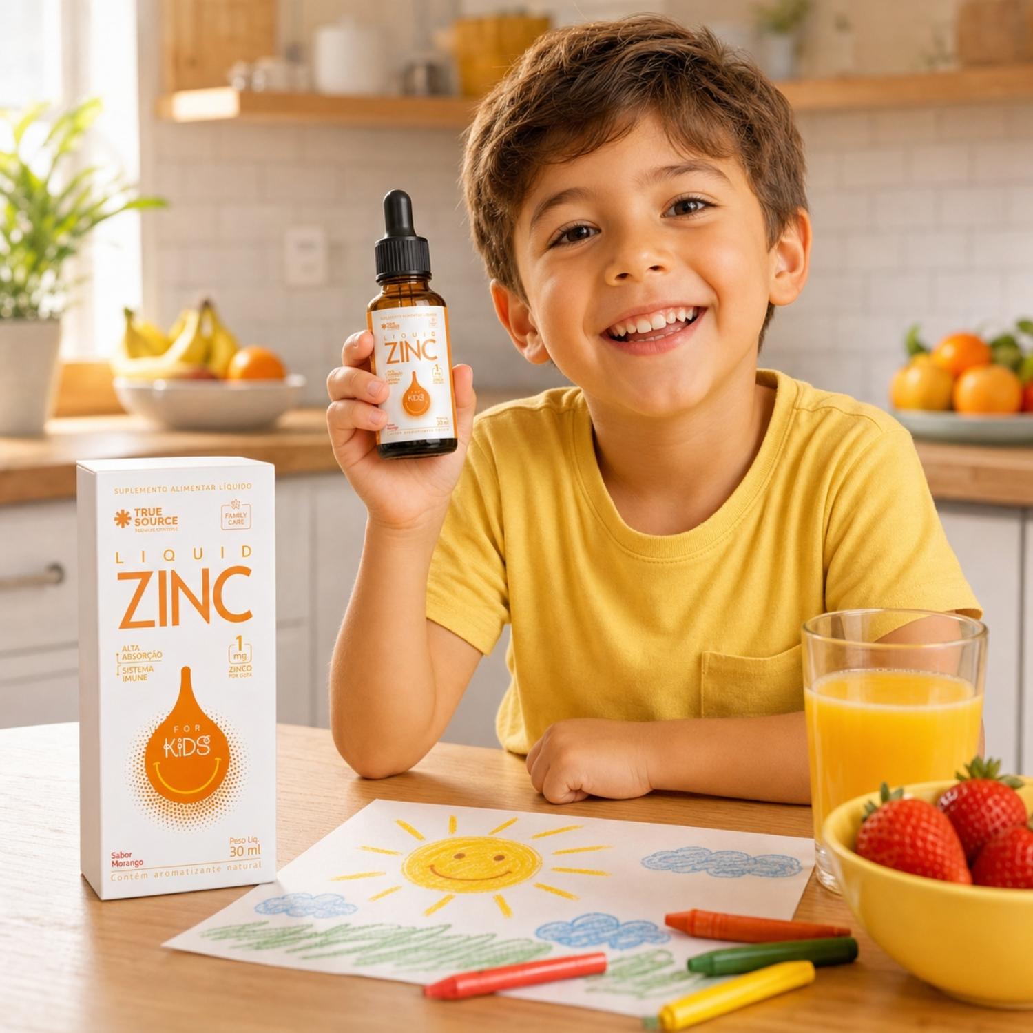 Zinco Liquido em Gotas for Kids Morango 30ml True Source