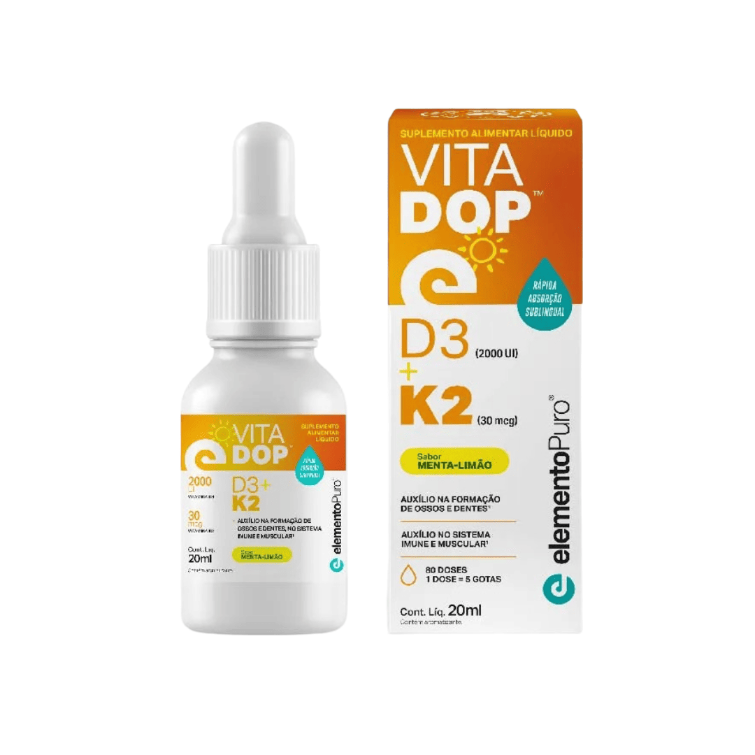 Vitamina D3 + K2 Gotas Vitadop 20ml Elemento Puro