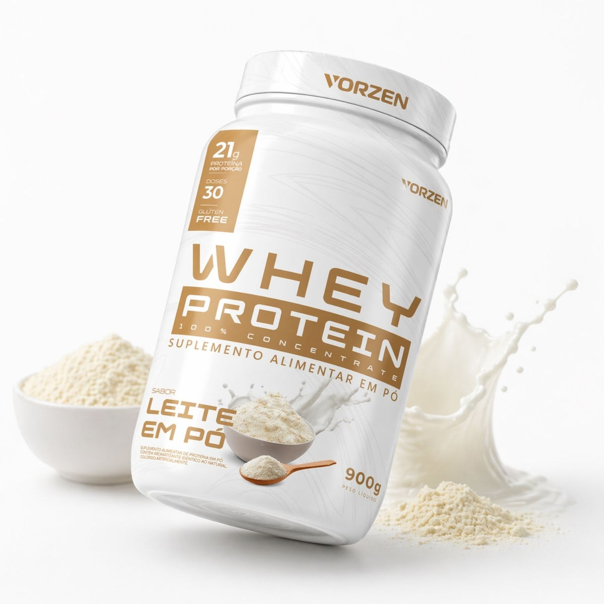 100% Whey Protein Concentrado Pote 900g Vorzen