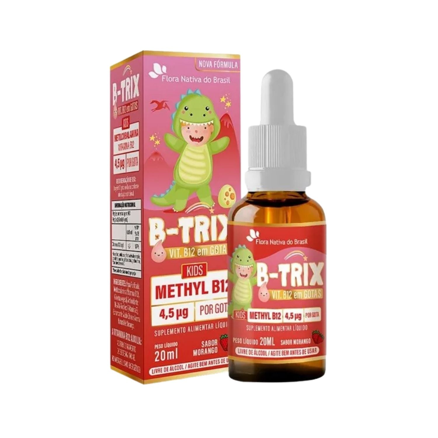 Vitamina B Infantil B-Trix Sabor Morango 20ml Flora Nativa