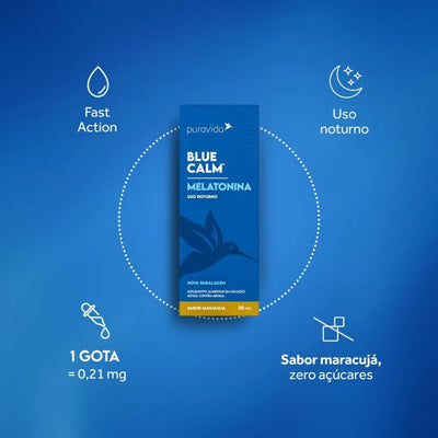 Melatonina Gotas Blue Calm 30ml Pura Vida