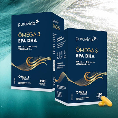 Ômega 3 EPA DHA 120 Cápsulas Pura Vida