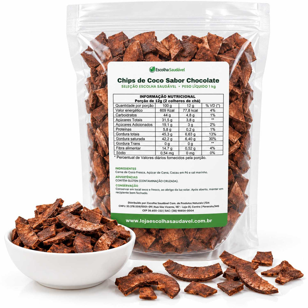 Chips de Coco Sabor Chocolate