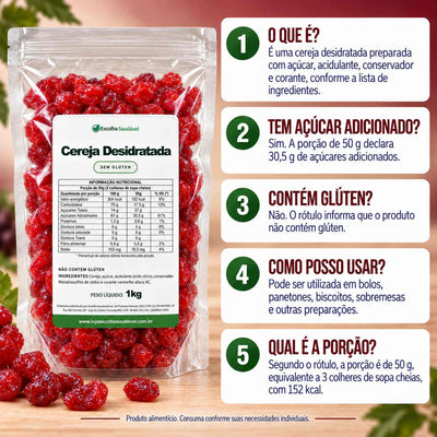 Cereja Desidratada Glaceada