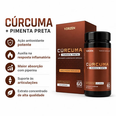 Cúrcuma com Pimenta Preta 60 Cápsulas Vorzen