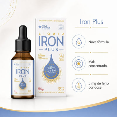 Iron Plus (Ferro Infantil) em Gotas for Kids Morango 30ml True Source