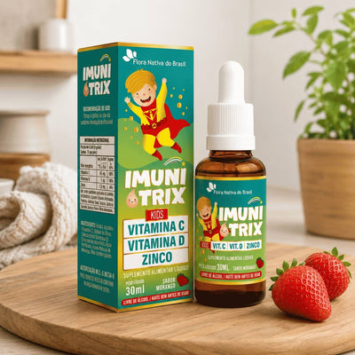 Imunitrix  (Vitamina C, D  e Zinco) Sabor Morango 30ml Flora Nativa do Brasil