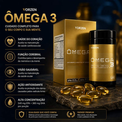 Ômega 3 540 EPA 360 DHA 120 Cápsulas Vorzen