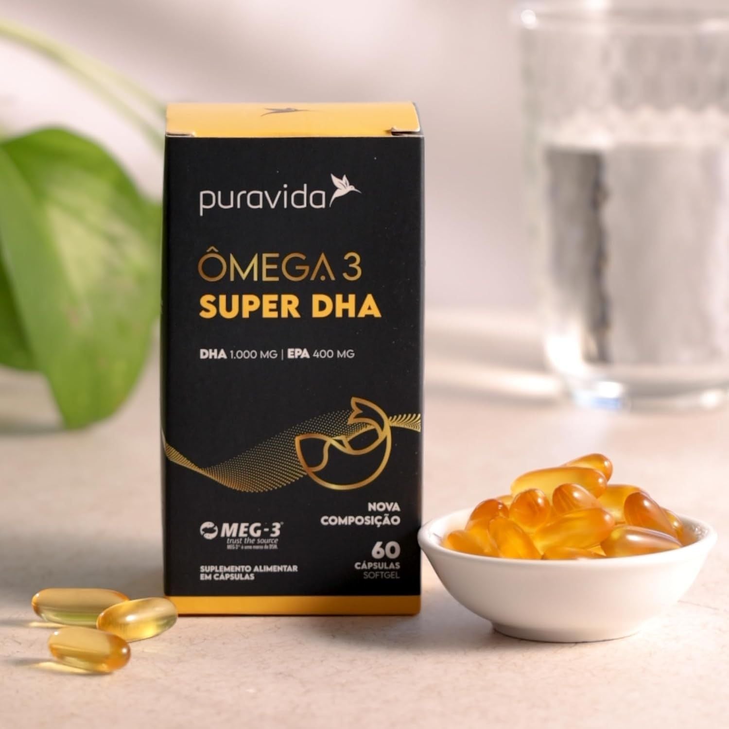 Ômega 3 Super DHA 60 Cápsulas Pura Vida