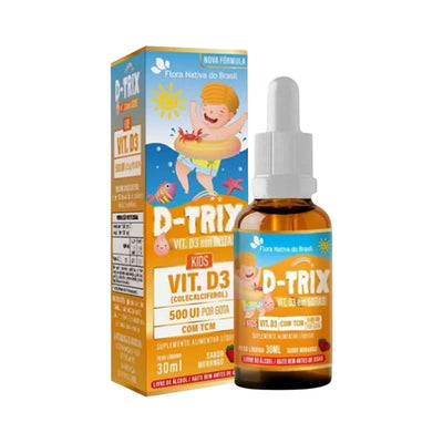 Vitamina D Infantil D-Trix  Sabor Morango 30mL Flora Nativa