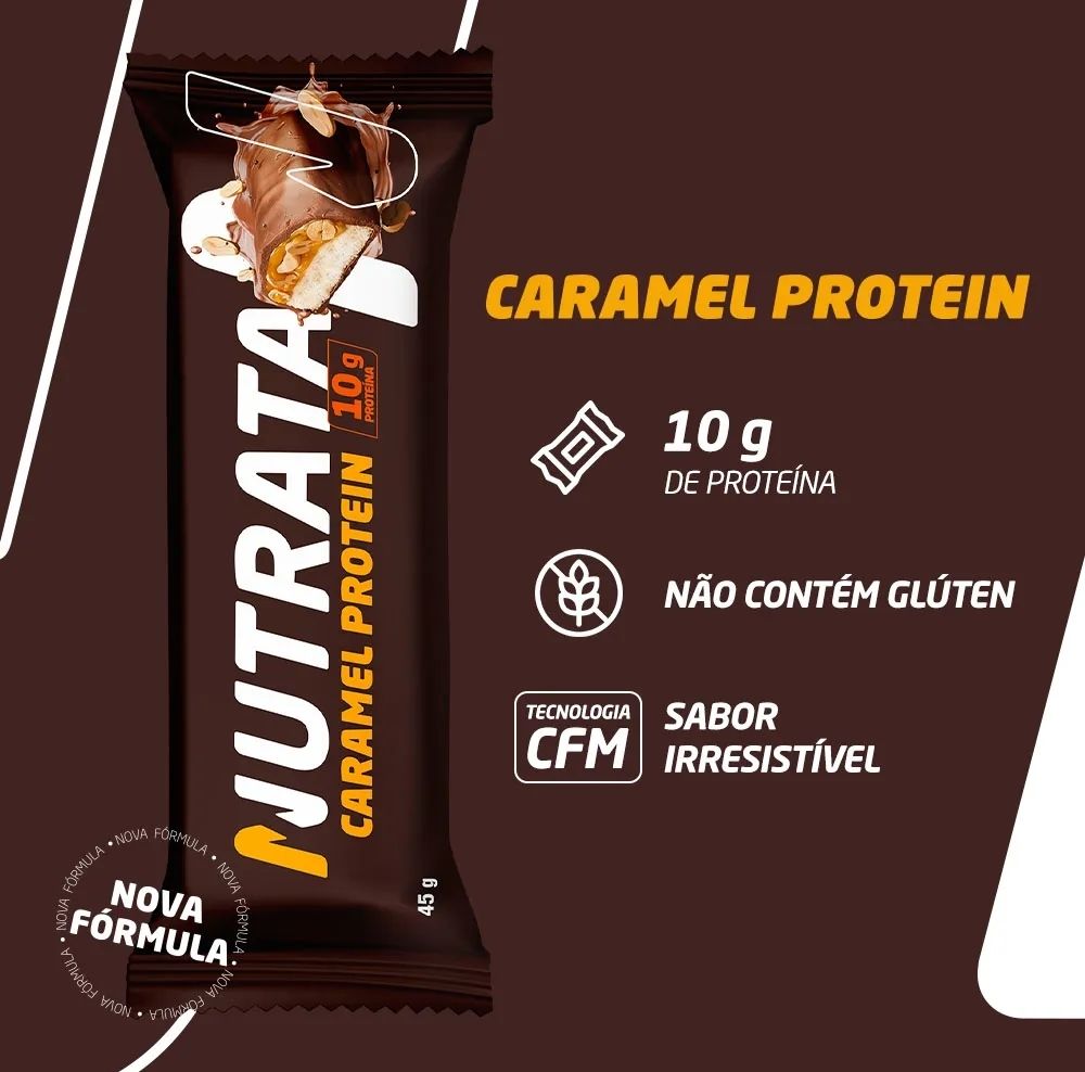 Barra de Proteina Caramel 45g Nutrata