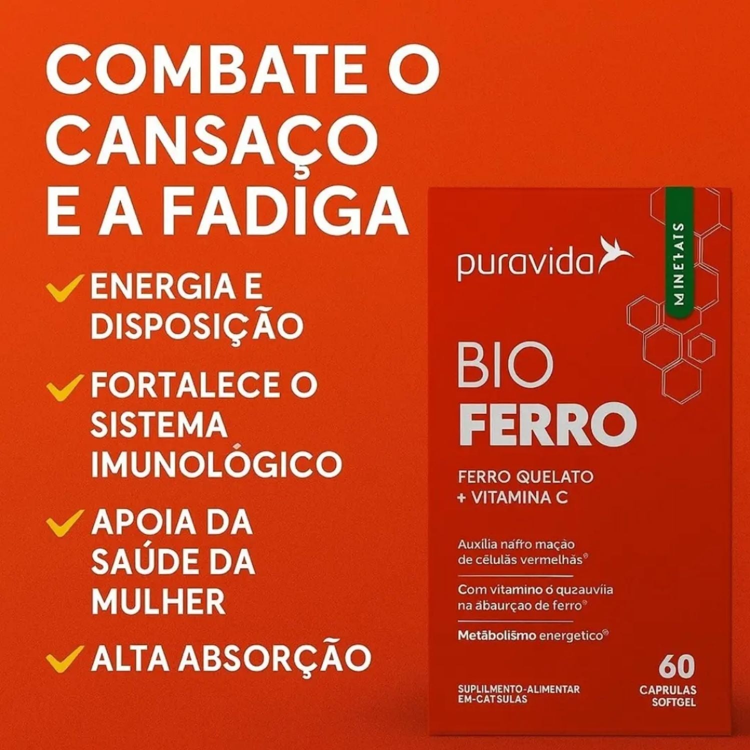 Bio Ferro 60 Cápsulas Pura Vida
