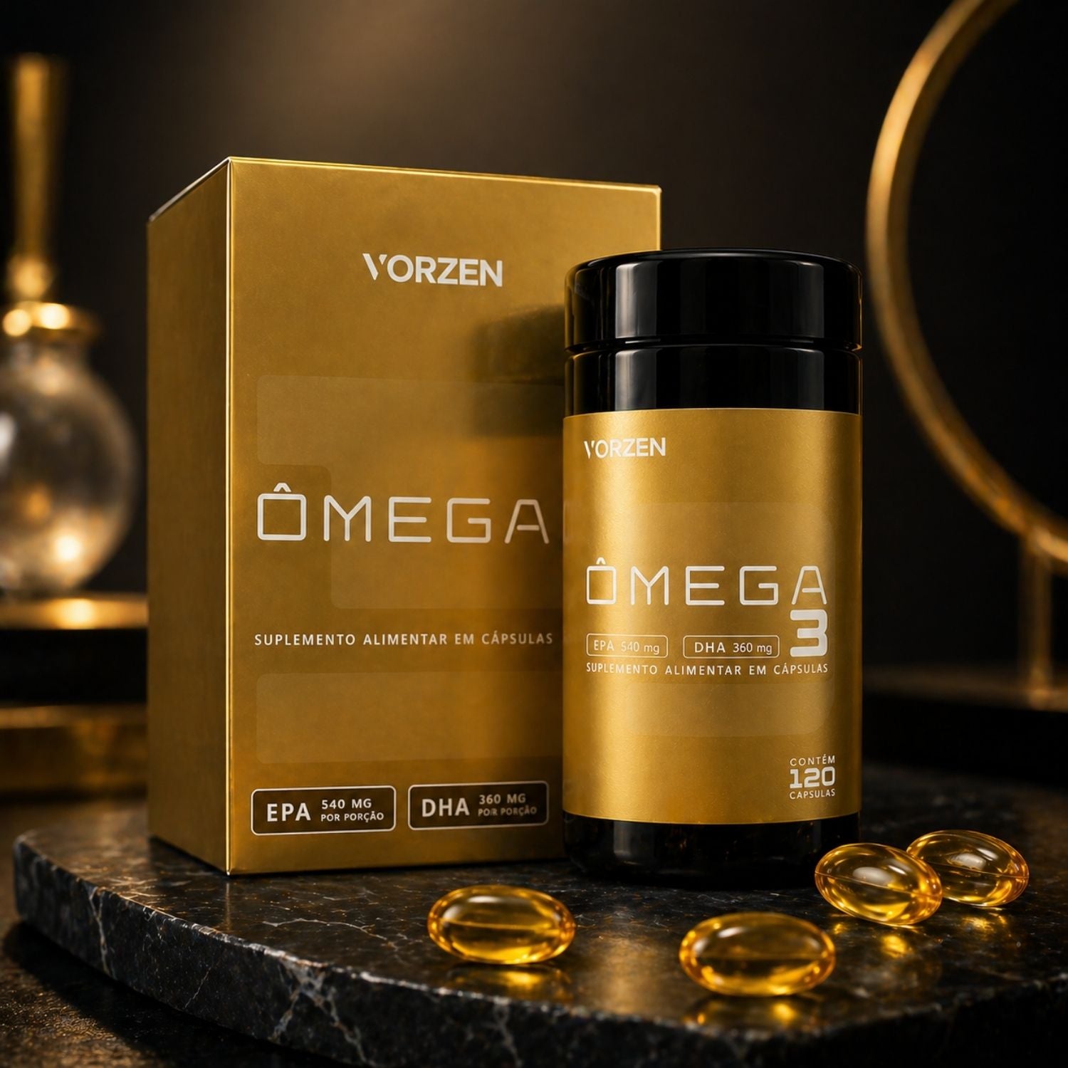 Ômega 3 540 EPA 360 DHA 120 Cápsulas Vorzen