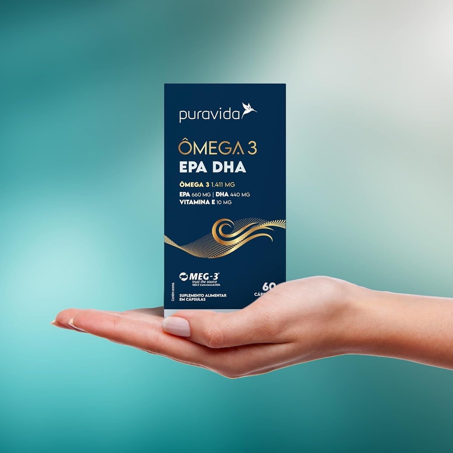 Ômega 3 EPA DHA 60 Cápsulas Pura Vida