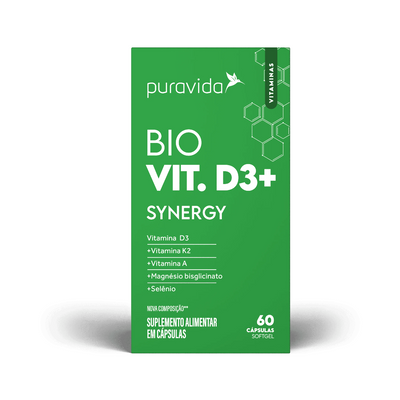 Bio Vitamina D3+ Synergy 60 Cápsulas Pura Vida