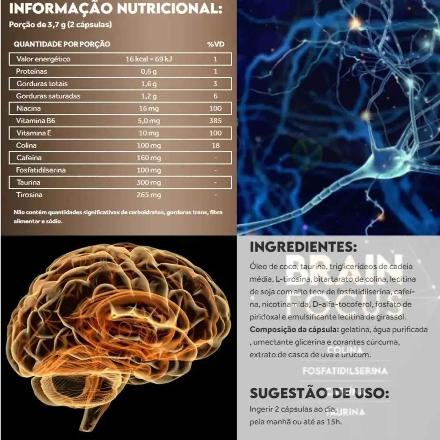 Brain Focus 30 Cápsulas Pura Vida