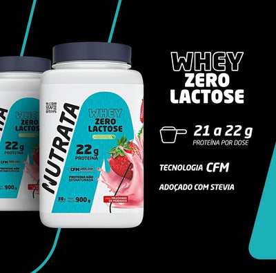 Whey Protein Concentrado Zero Lactose Pote 900g Nutrata