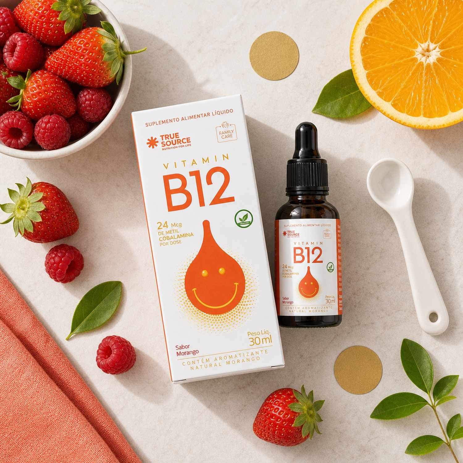 Vitamina B12 Líquido em Gotas for Kids Laranja 30ml True Source