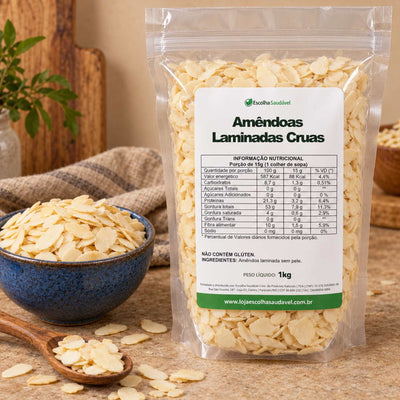 Amêndoas Laminadas Cruas