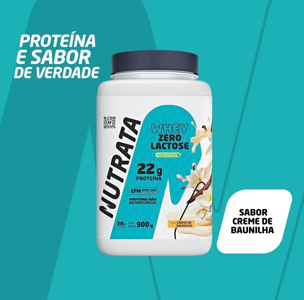 Whey Protein Concentrado Zero Lactose Pote 900g Nutrata