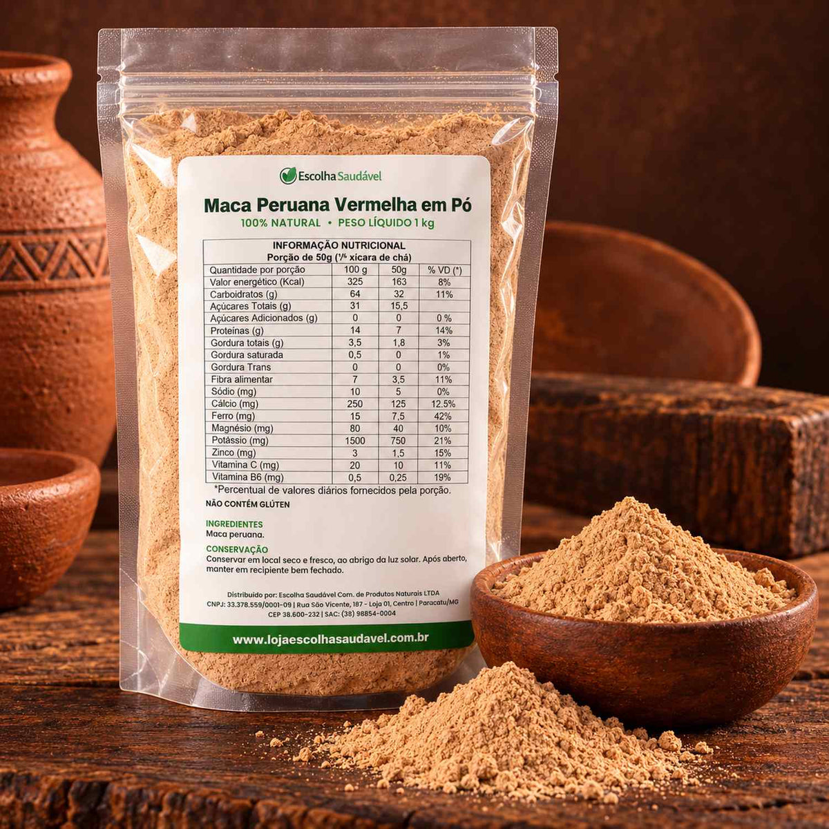 Maca Peruana Vermelha em Pó