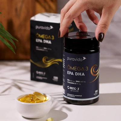 Ômega 3 EPA DHA 120 Cápsulas Pura Vida