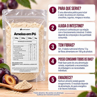 Ameixa em Pó 100% Pura