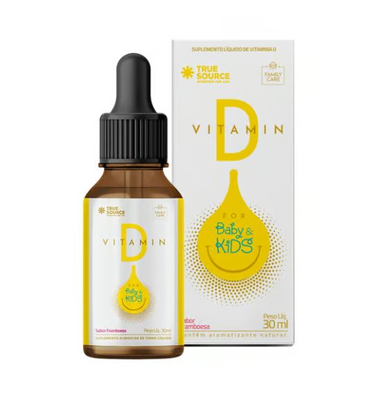 Vitamina D Líquido em Gotas for Kids Framboesa 30ml True Source