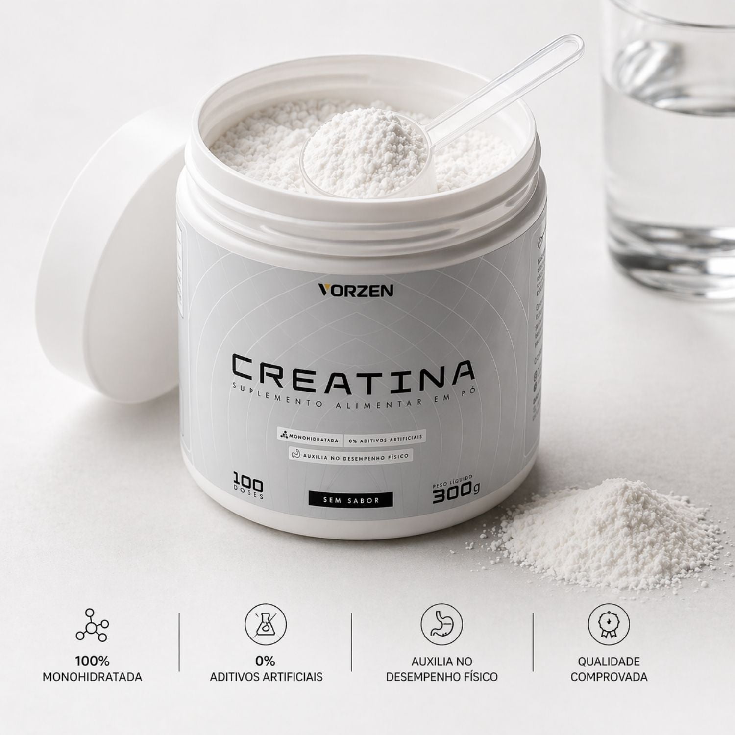 Creatina 100% Pura Pote 300g Vorzen
