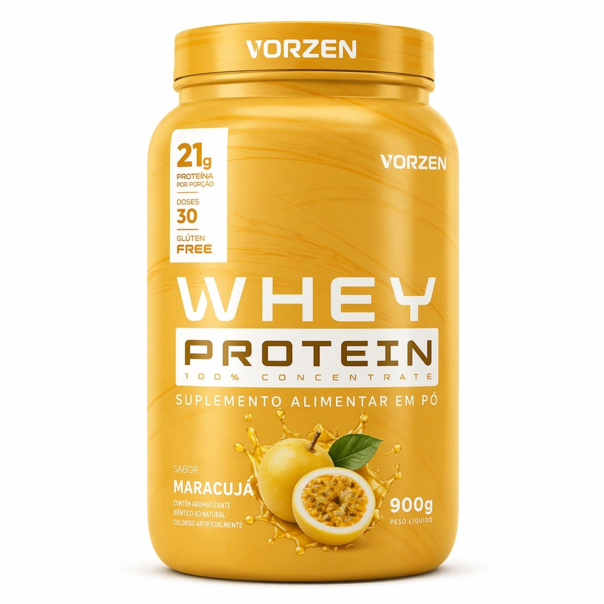 100% Whey Protein Concentrado Pote 900g Vorzen